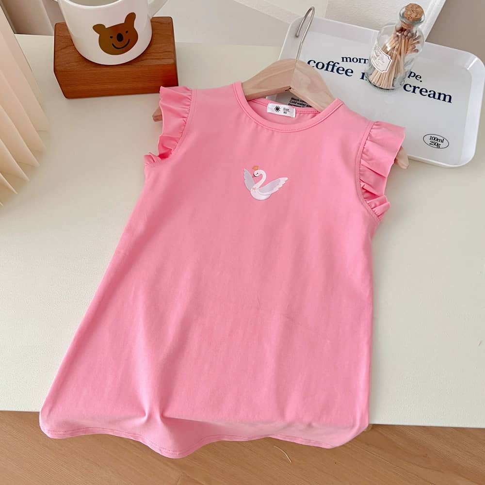 Flounce Baby Sleeve T-shirt Dress