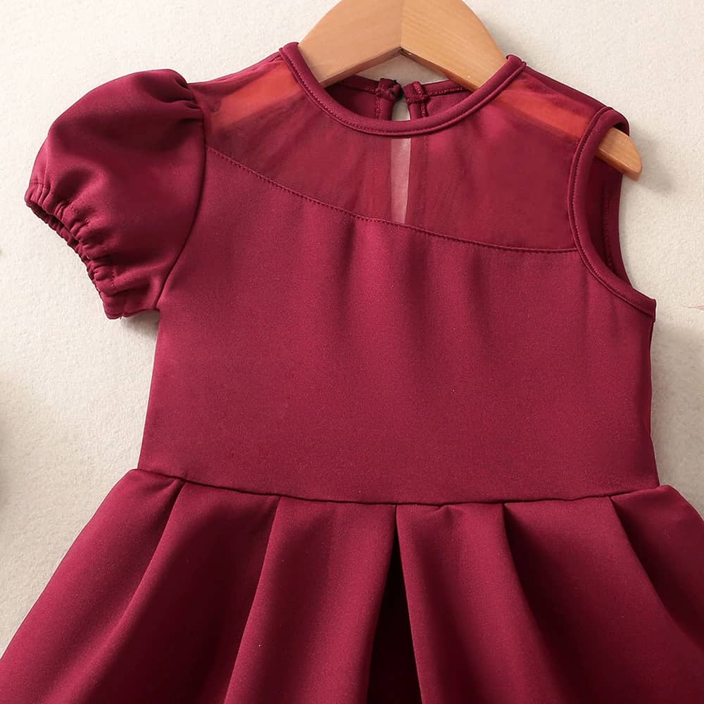 Mono Baby Puff Sleeve Stylish Dress