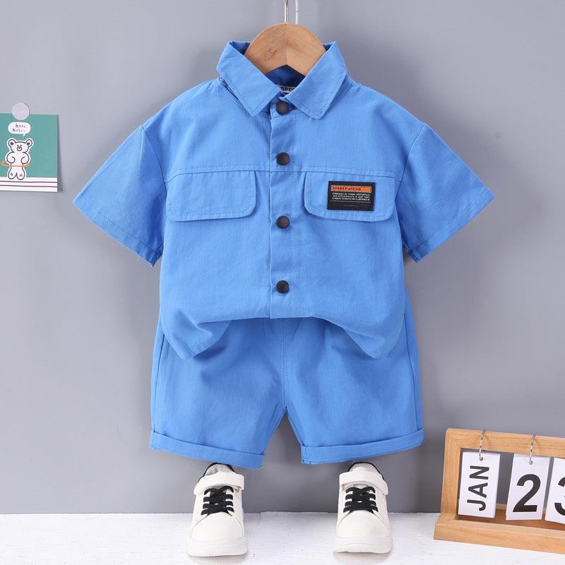 Chest Flap Shirt and Shorts Set