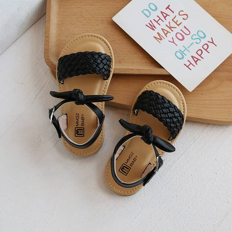 Woven Bow Strap Detail Sandals