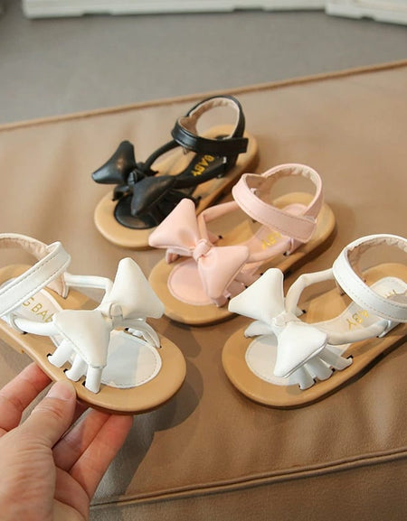 Puffed Bow Spider Style Sandals