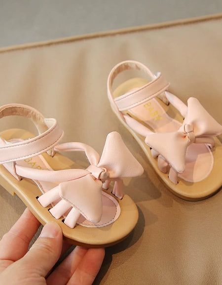 Puffed Bow Spider Style Sandals