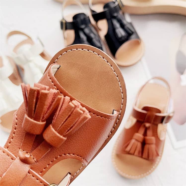 Kids Tassels Leather Sandals