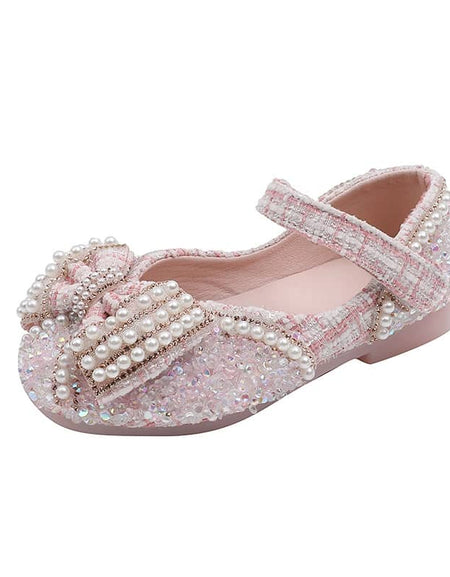 Ariel Beaded Bow Tweed Shoes