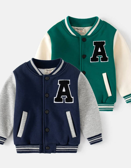 Unisex ‘A’ Embroidered Kids Varsity Jacket