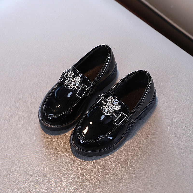 Studded Mickey Mouse Glossy Loafers