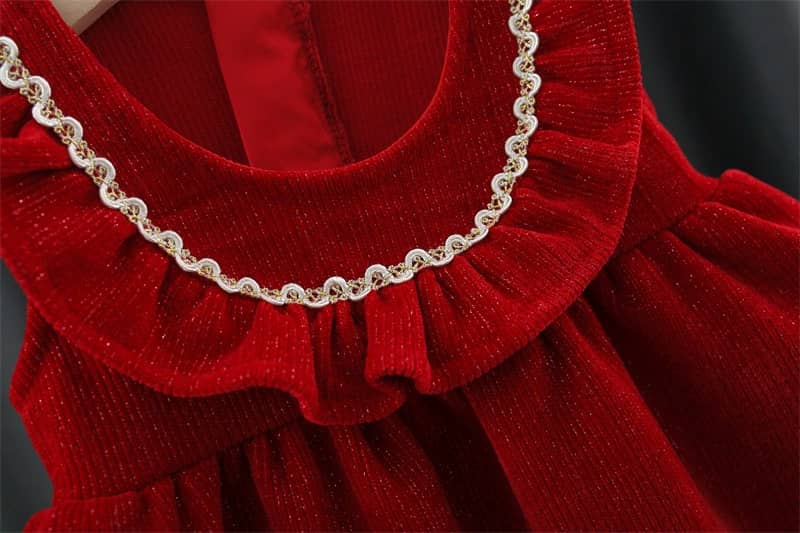 Vintage Ruffle Neckline Dress & Top Set