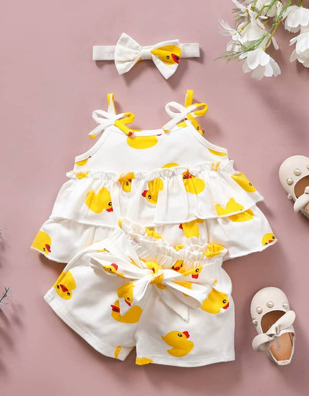 FUN PRINT LAYERED CAMI TOP & SHORTS SET