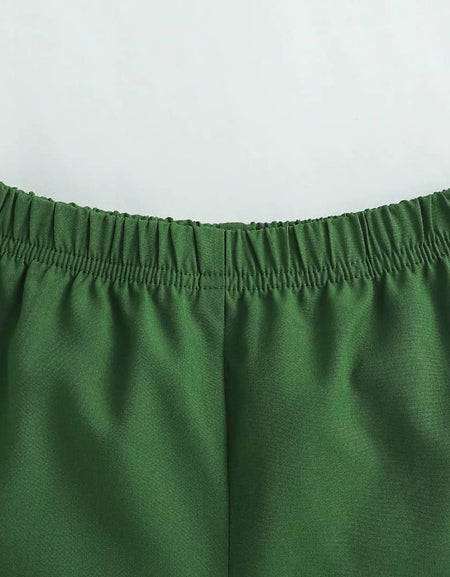 Dino Print Pope-Collar Shirt and Shorts set