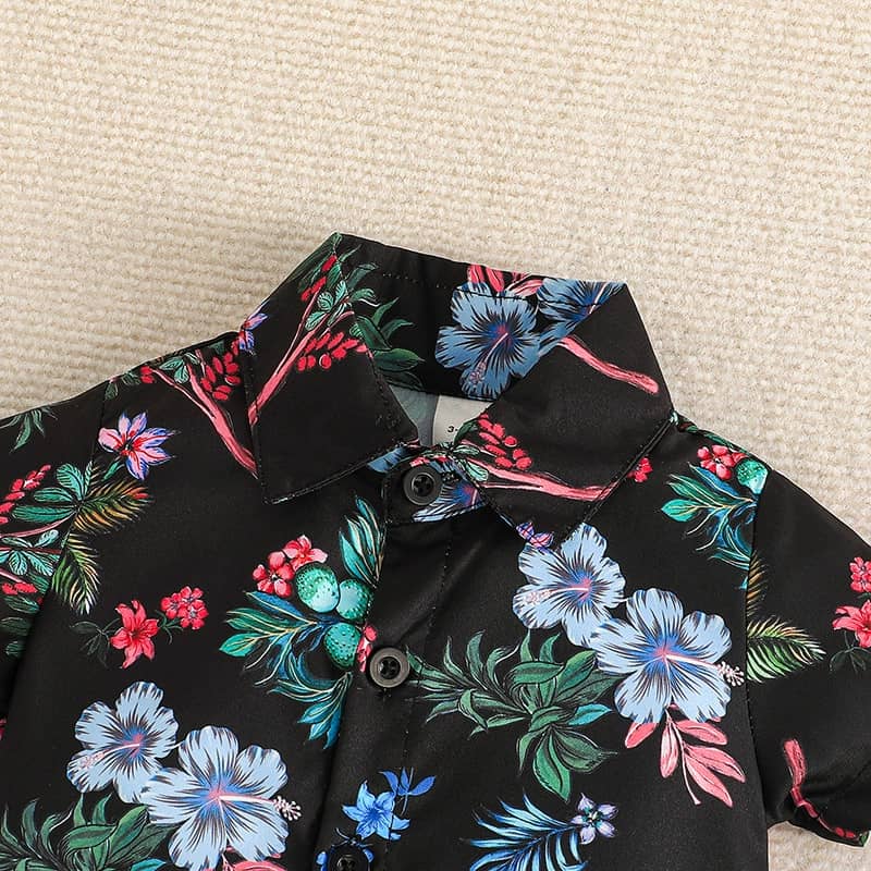 Tropical Leaves - Boys Boohoo Inspired Shirt and Shorts set