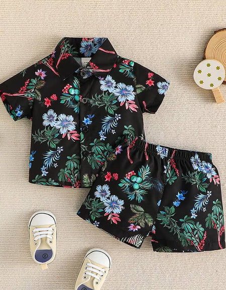 Tropical Leaves - Boys Boohoo Inspired Shirt and Shorts set