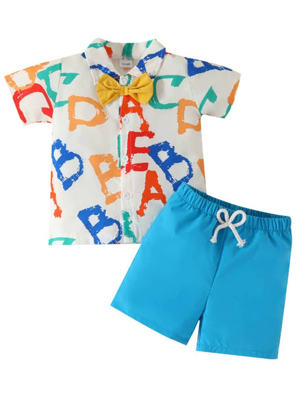 Baby Boy Alphabets 2piece Shirt & Short Set