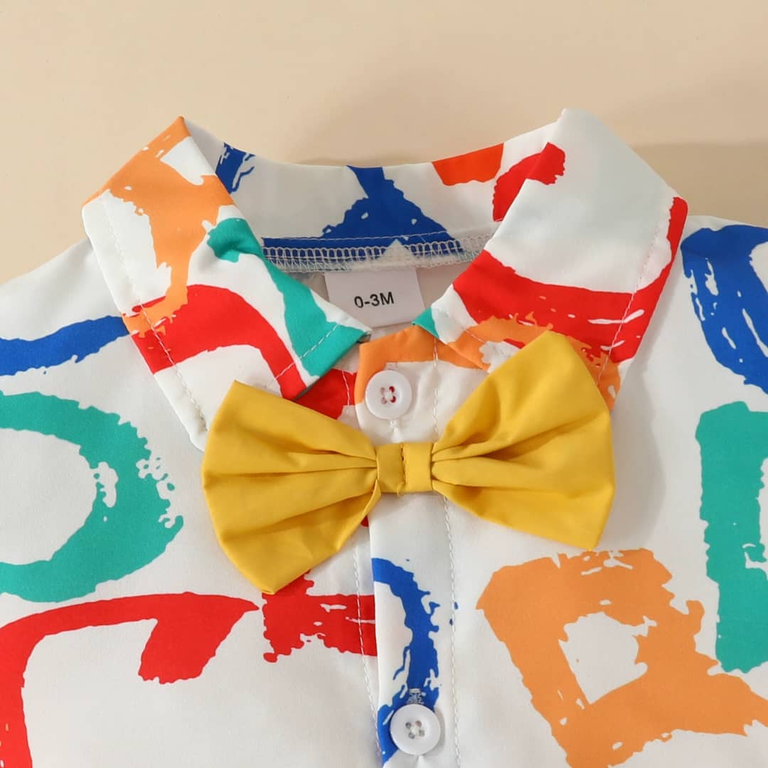 Baby Boy Alphabets 2piece Shirt & Short Set