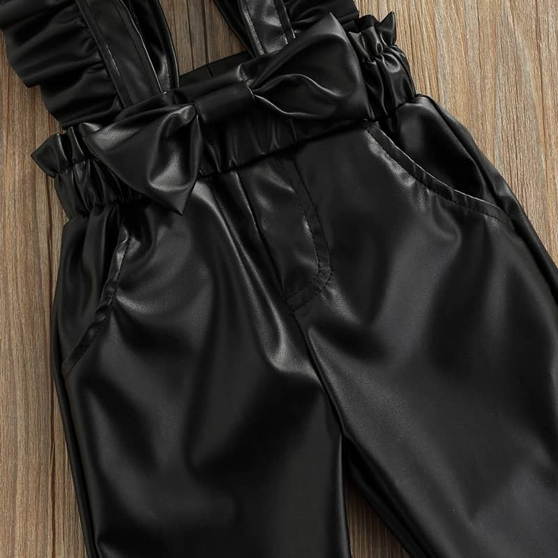 Leather Frills Overalls / Dungarees
