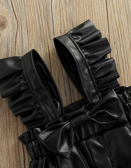 Leather Frills Overalls / Dungarees