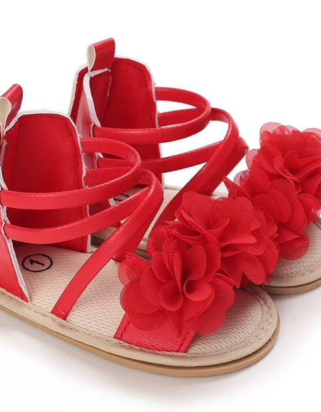Ruffle Cross Baby Sandals