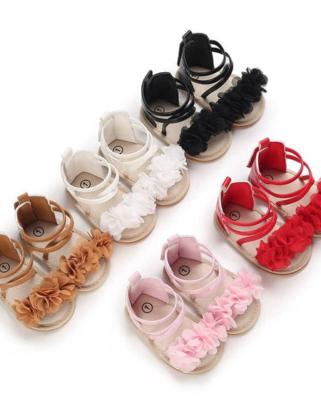 Ruffle Cross Baby Sandals