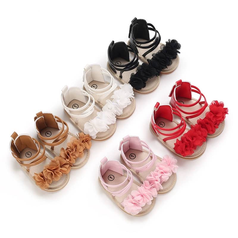 Ruffle Cross Baby Sandals