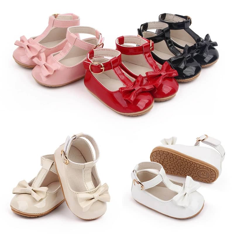 Classic Bow Detail T-bar Baby Shoes