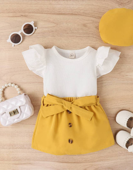 Capsleeve Vest, Skirt and Cap Set