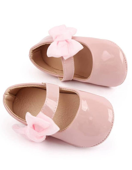 Side Bow Glossy Baby Shoes
