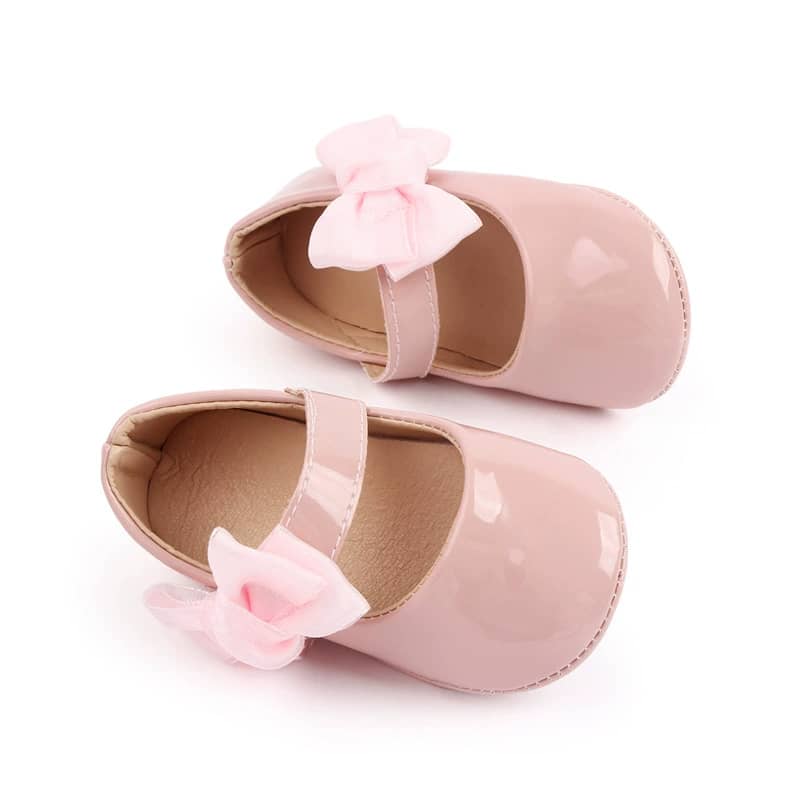 Side Bow Glossy Baby Shoes