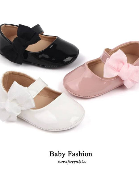 Side Bow Glossy Baby Shoes