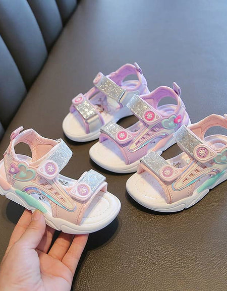 Cute Glittery Velcro Kito Sandals