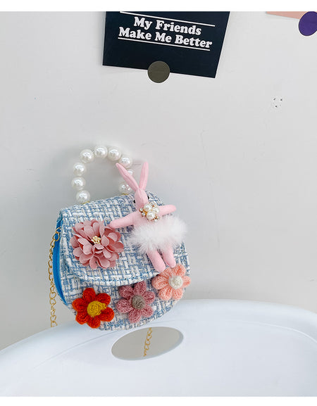 Bunny Dual Color Tweed Girls Bags