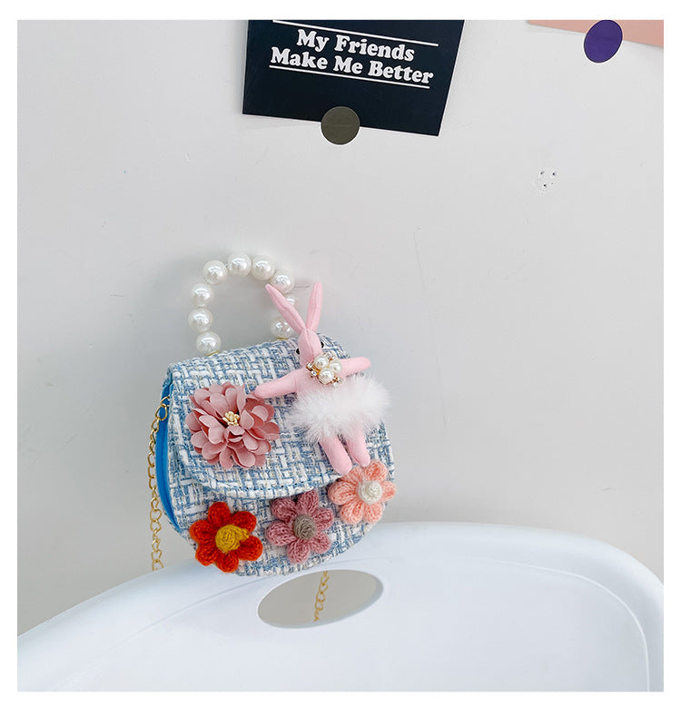 Bunny Dual Color Tweed Girls Bags