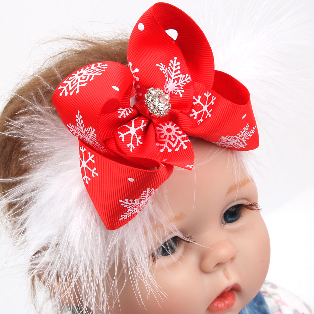 Snowflake Bow Christmas Headband