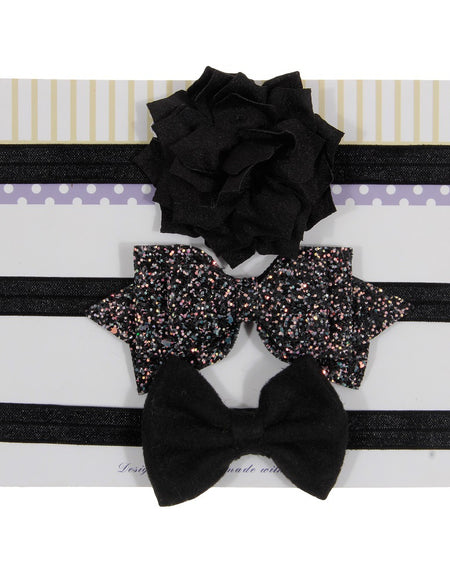 Glitter, Flower & Bow 3in1 Headband Sets