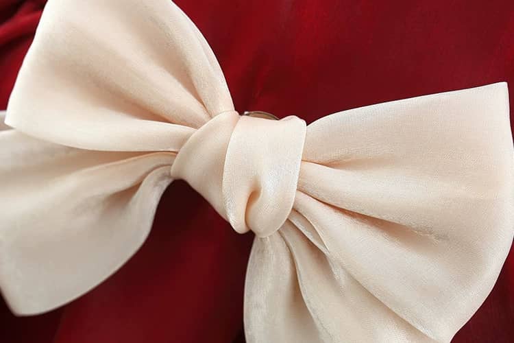 Silk Puff Bow Detail Dress
