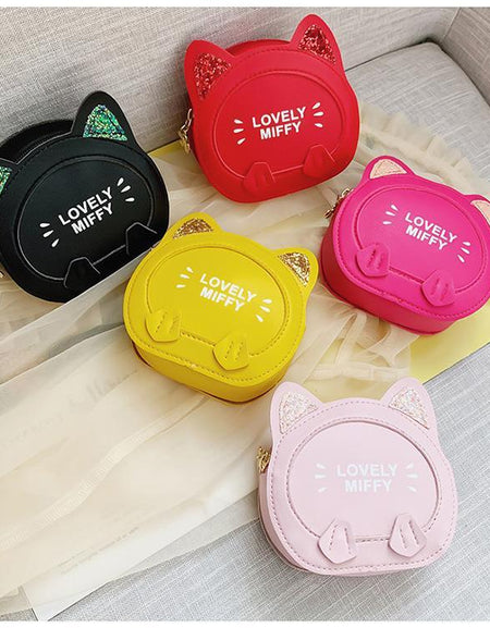 Stylish Mini Cat Ear Cartoon Girls' Shoulder Bag.