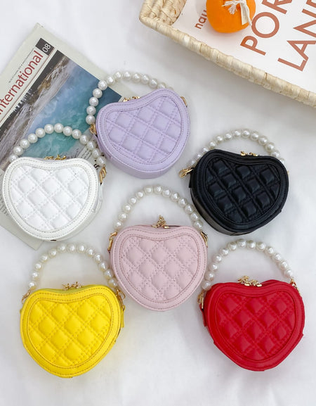 Belle Heart-Shaped Crossbody Girls' Mini Bag.