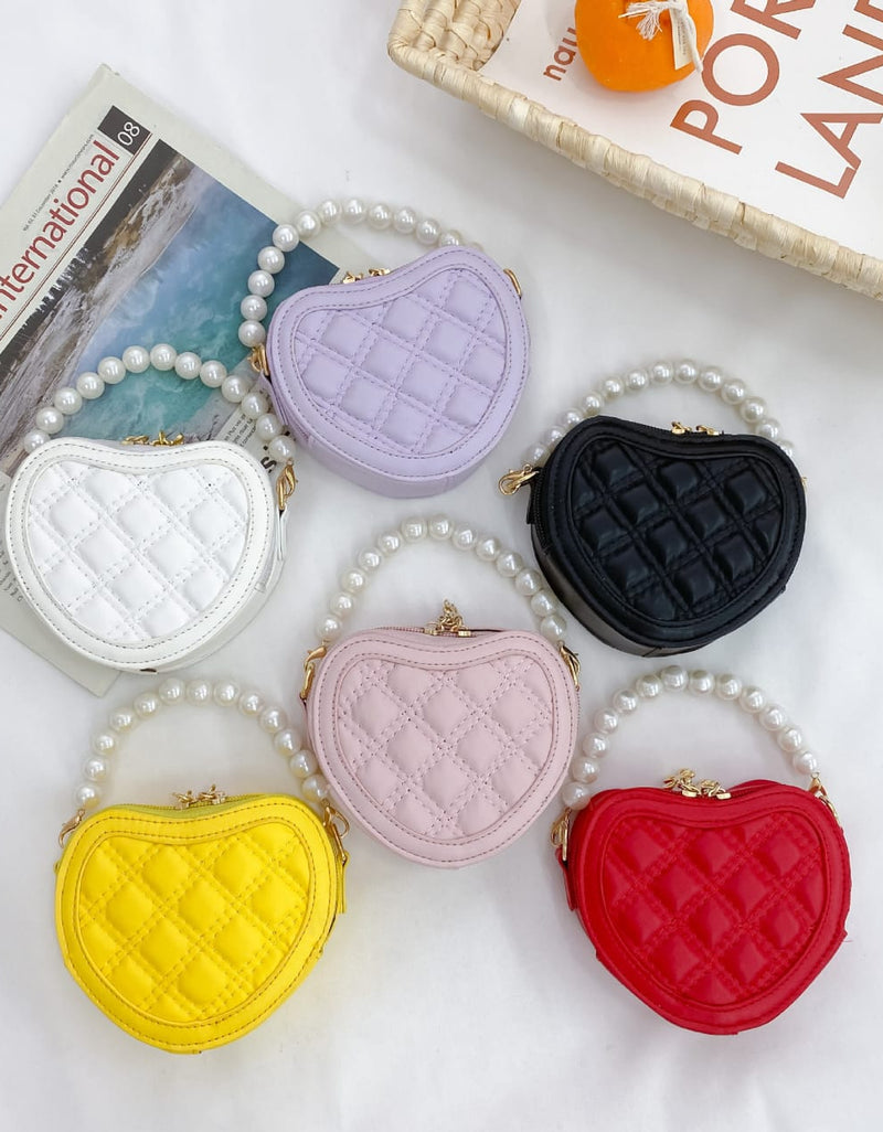 Belle Heart-Shaped Crossbody Girls' Mini Bag.