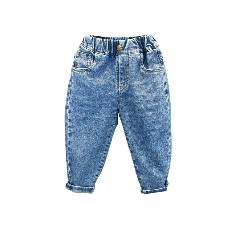Stonewashed Elastic Jean Pants For Kids.