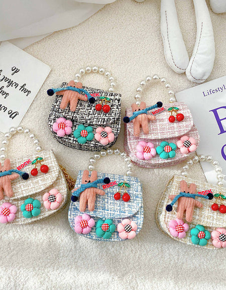 Bear X Cherry Mini Tweed Bag