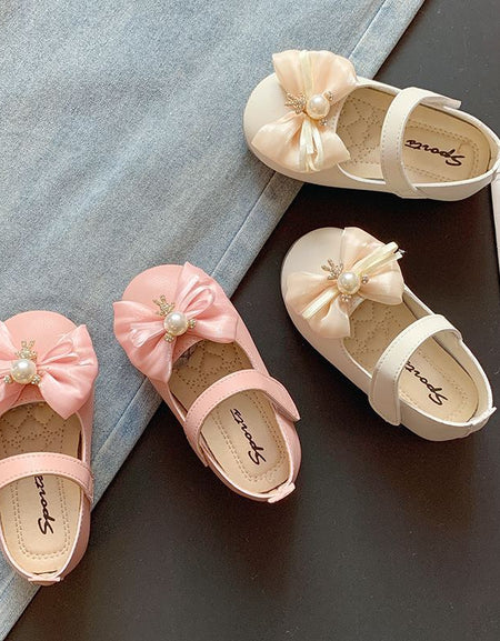 Stylish Bear Stud Bow Princess Shoes