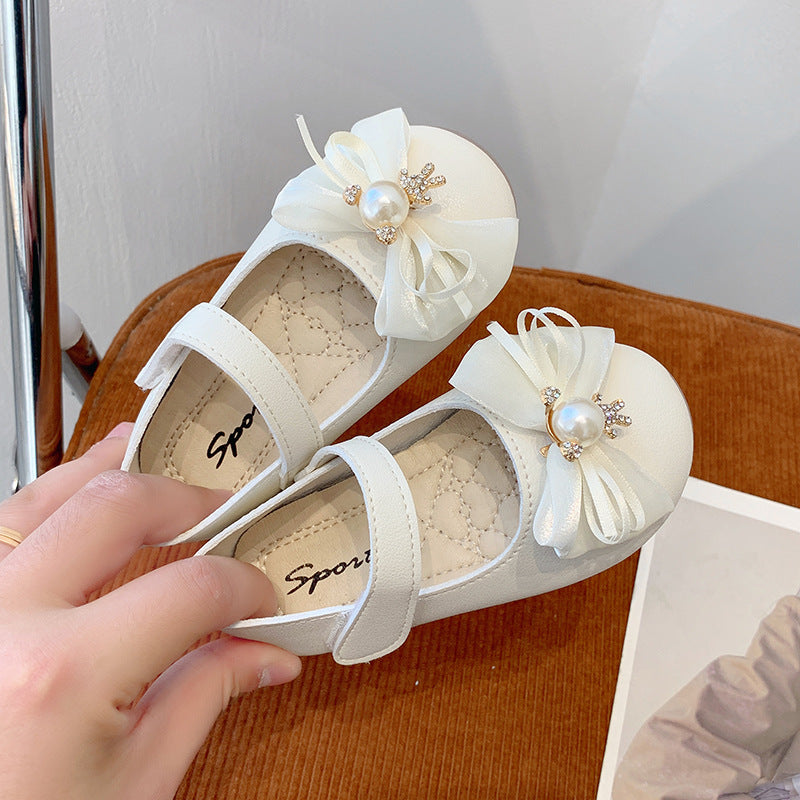 Stylish Bear Stud Bow Princess Shoes