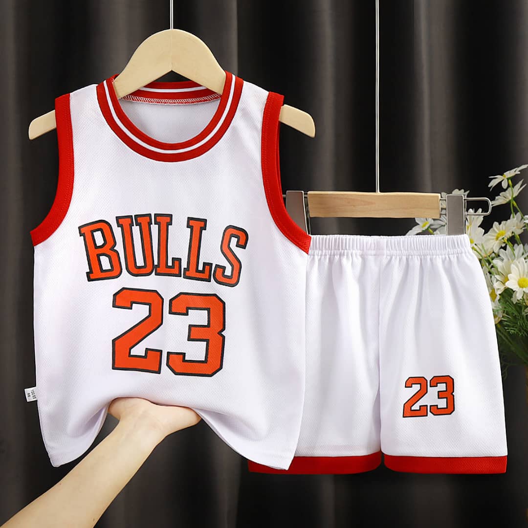 2piece Unisex Bulls 23 Basketball Sleeveless Jersey& Shorts