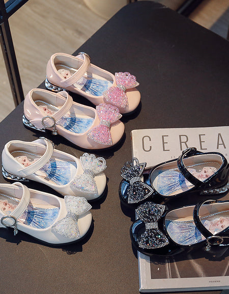 Elegant Bowknot Disney Girls' High Heel Princess Shoe.