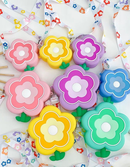 3D Flower Shaped Silicon Sling Bag