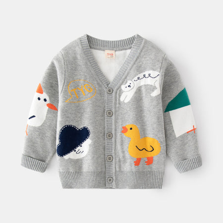 Unisex Storybook Friends Knit Cardigan