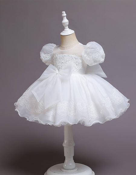 The Aurora Bow & Lace Detail Ball Gown