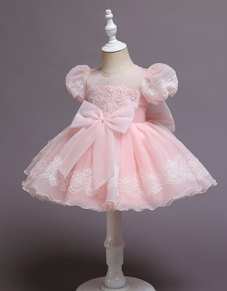 The Aurora Bow & Lace Detail Ball Gown