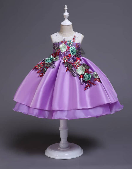 The Applique Flower Runner Ball Gown