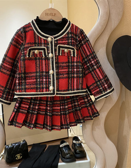 Luxury 2 piece Tweed Skirt and Jacket Set