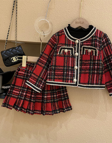 Luxury 2 piece Tweed Skirt and Jacket Set