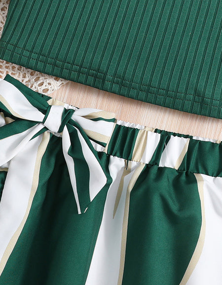 2piece Front Frill Skirt & High Shoulder Top Set